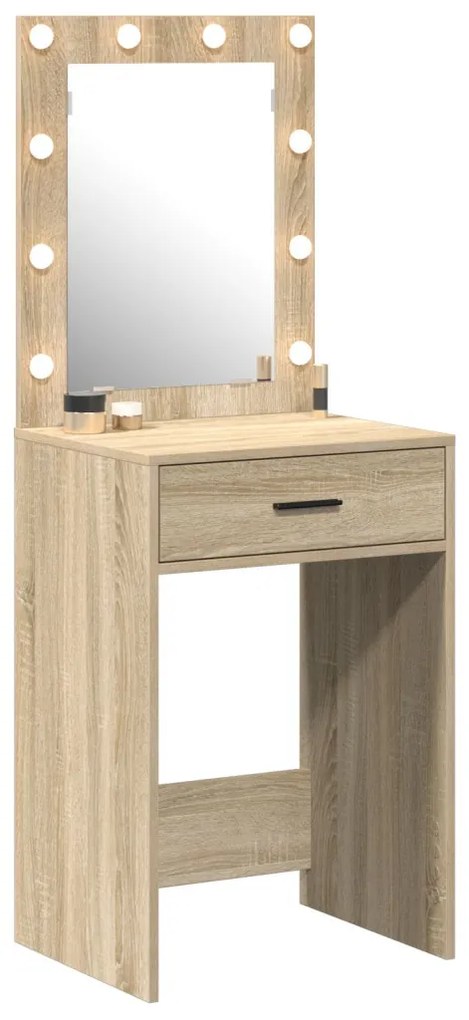 pipereasztal LED világítással Sonoma tölgy 50x41x135 cm