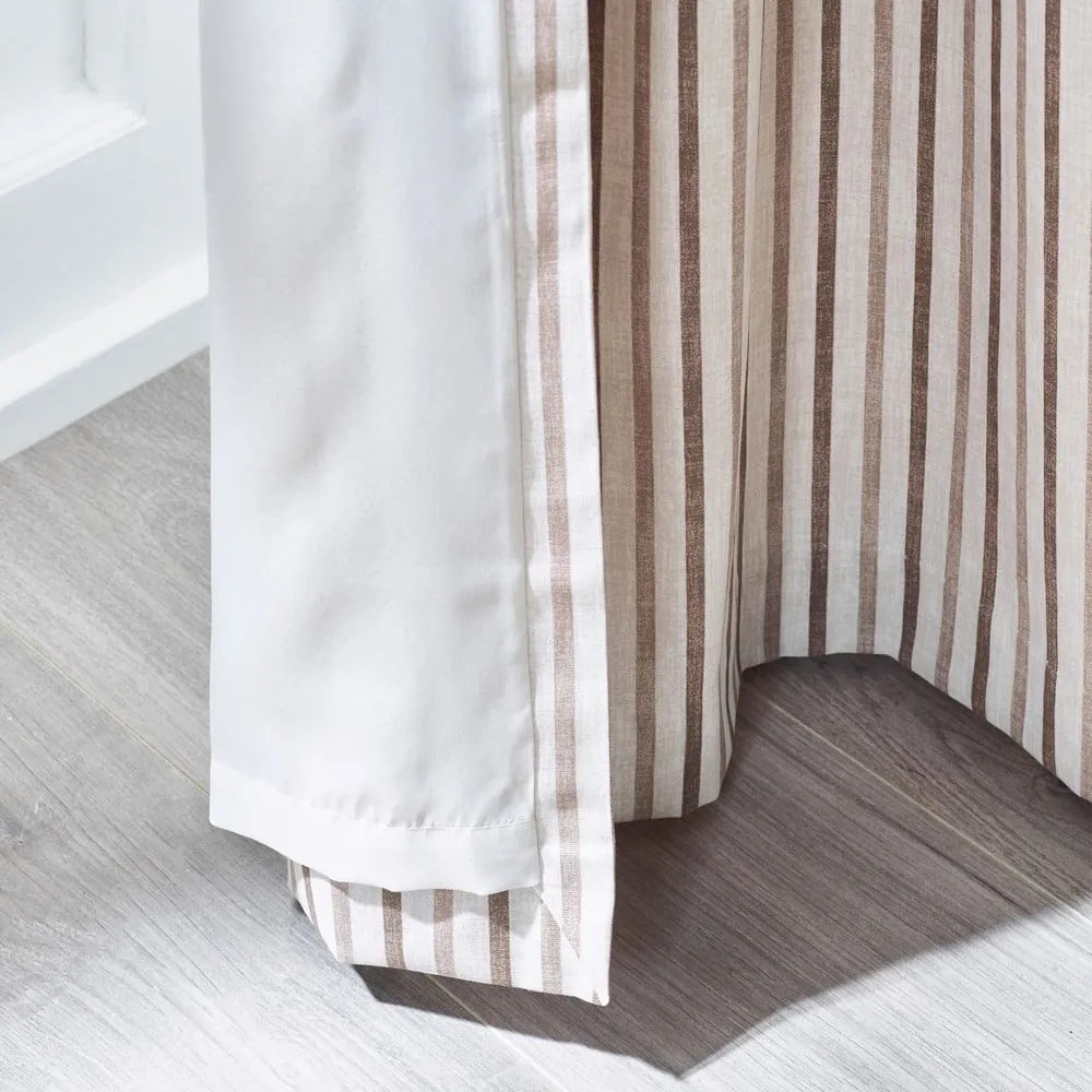 Barna függöny szett 2 db-os 229x229 cm Logan Stripe – Catherine Lansfield