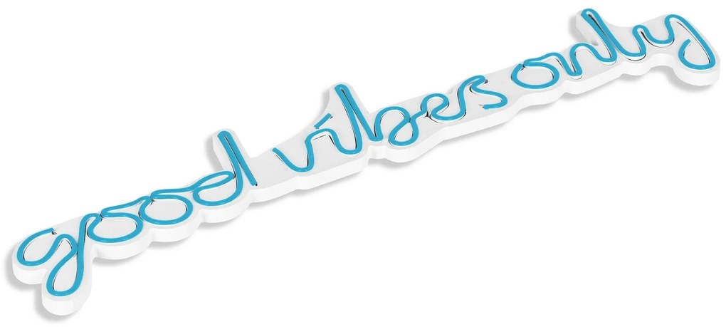 Műanyag LED-es fali dekoráció, Good Vibes Only - Blue