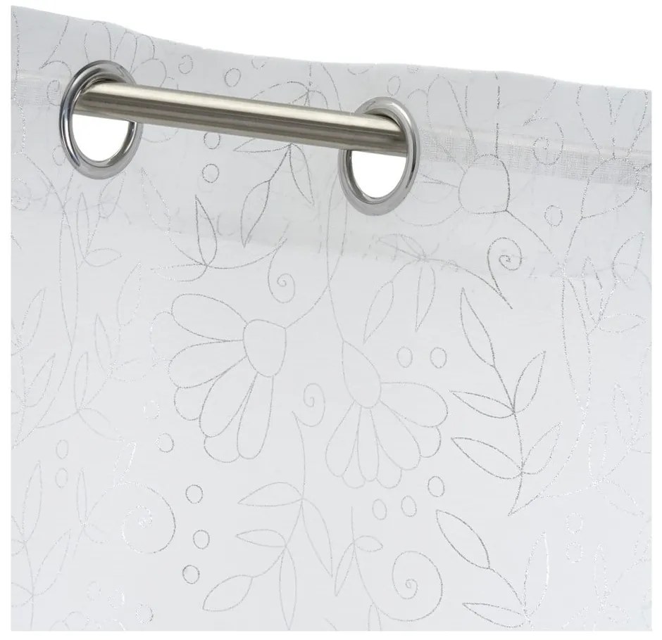 Fehér-ezüstszínű fényáteresztő függöny 140x260 cm Pucka – Casa Selección