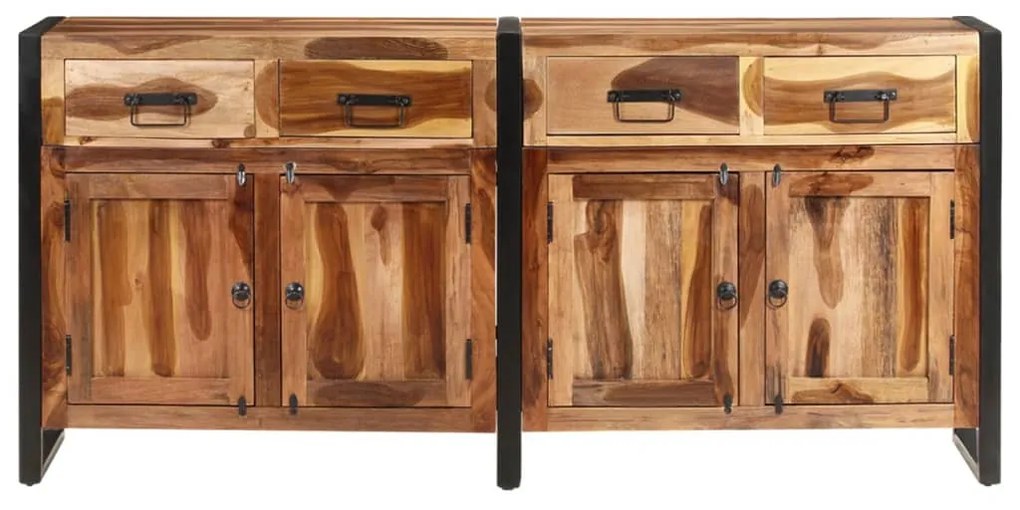 tömör akácfa tálalószekrény mézszínű felülettel 172x35x80 cm