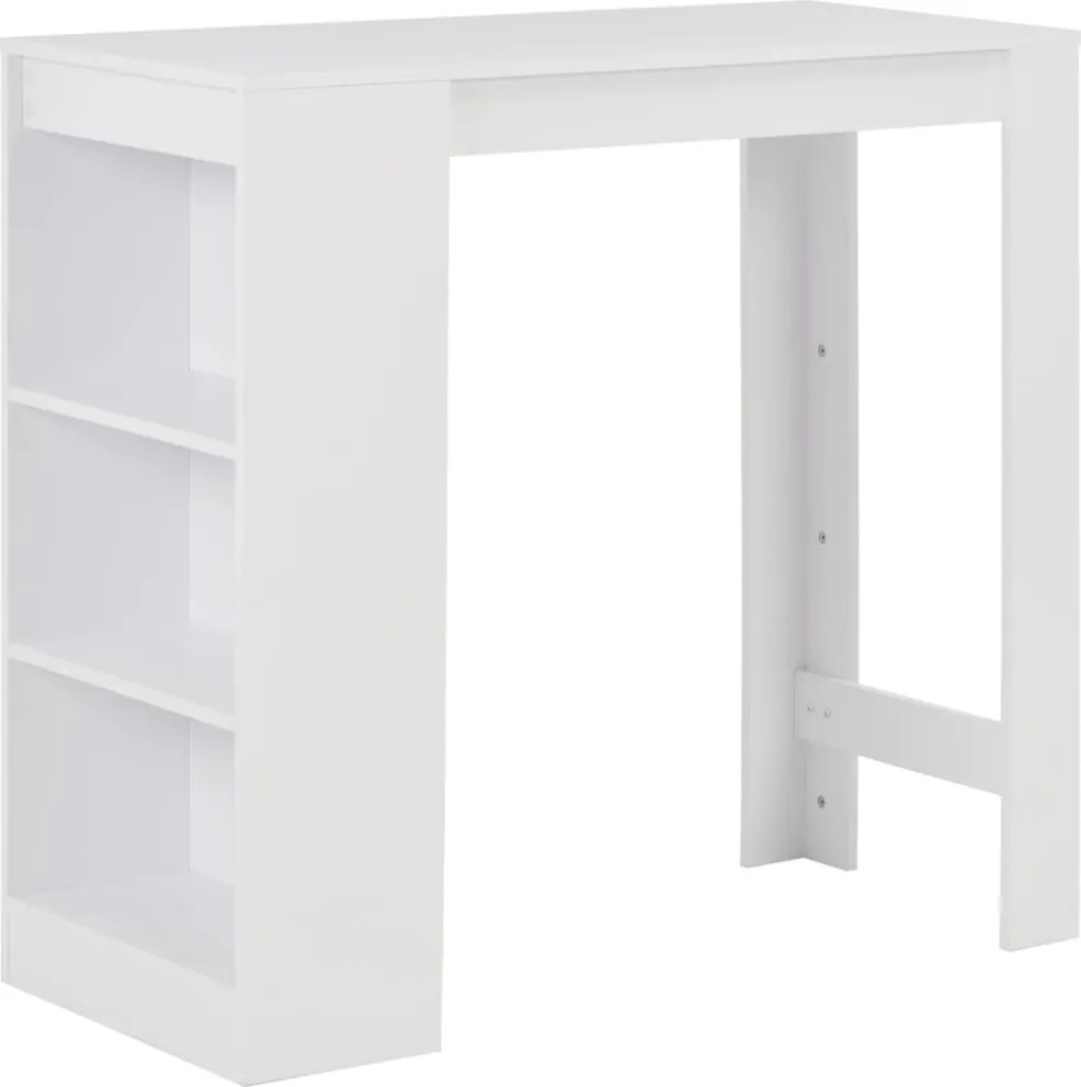 vidaXL fehér bárasztal polccal 110 x 50 x 103 cm