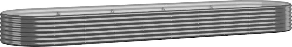 vidaXL antracitszürke horganyzott acél kerti magaságyás 396x100x36 cm
