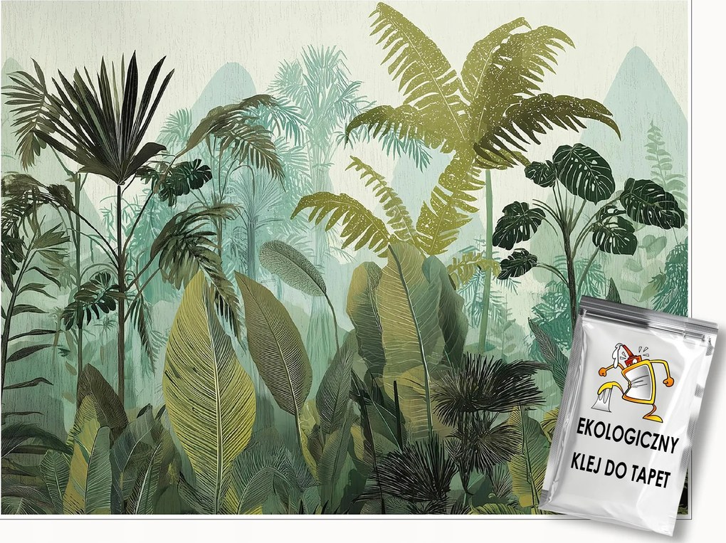 Fotótapéta Dzsungel Erdő Trópusi Levelek Falra Hálószoba Nappali 200x140
