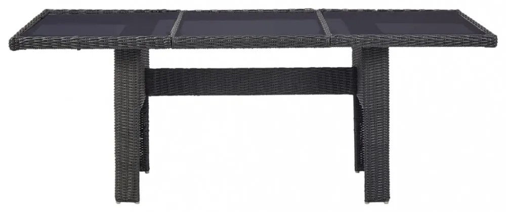 7 részes fekete kültéri polyrattan étkezőgarnitúra