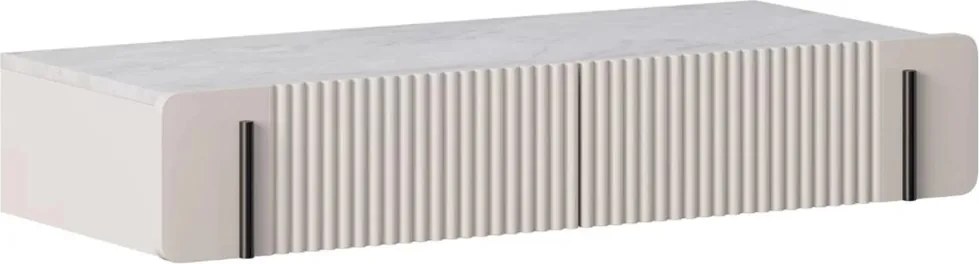Malmi 100 cm-es függő fésülködőasztal fiókokkal - kasmír / crema bianca / fekete