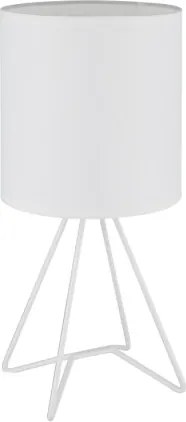 Globo 21734W Asztali lámpa, fém fehér, textil fehér, kábel PVC fehér, billenőkapcsoló a kábelen, ø: 160mm, M: 345mm, kábelhossz 1300mm, 1x E14 40W 230V izzó nélkül