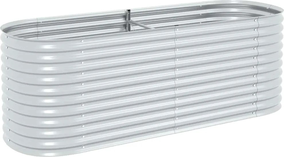 vidaXL ezüstszínű horganyzott acél kerti magaságyás 240 x 80 x 81 cm