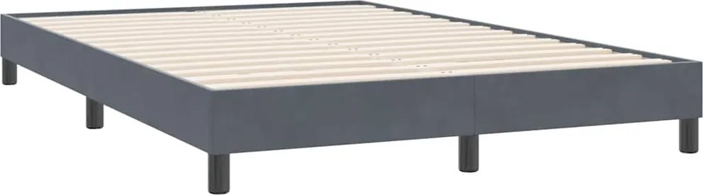vidaXL sötétszürke bársony ágykeret matrac nélkül 140x220 cm