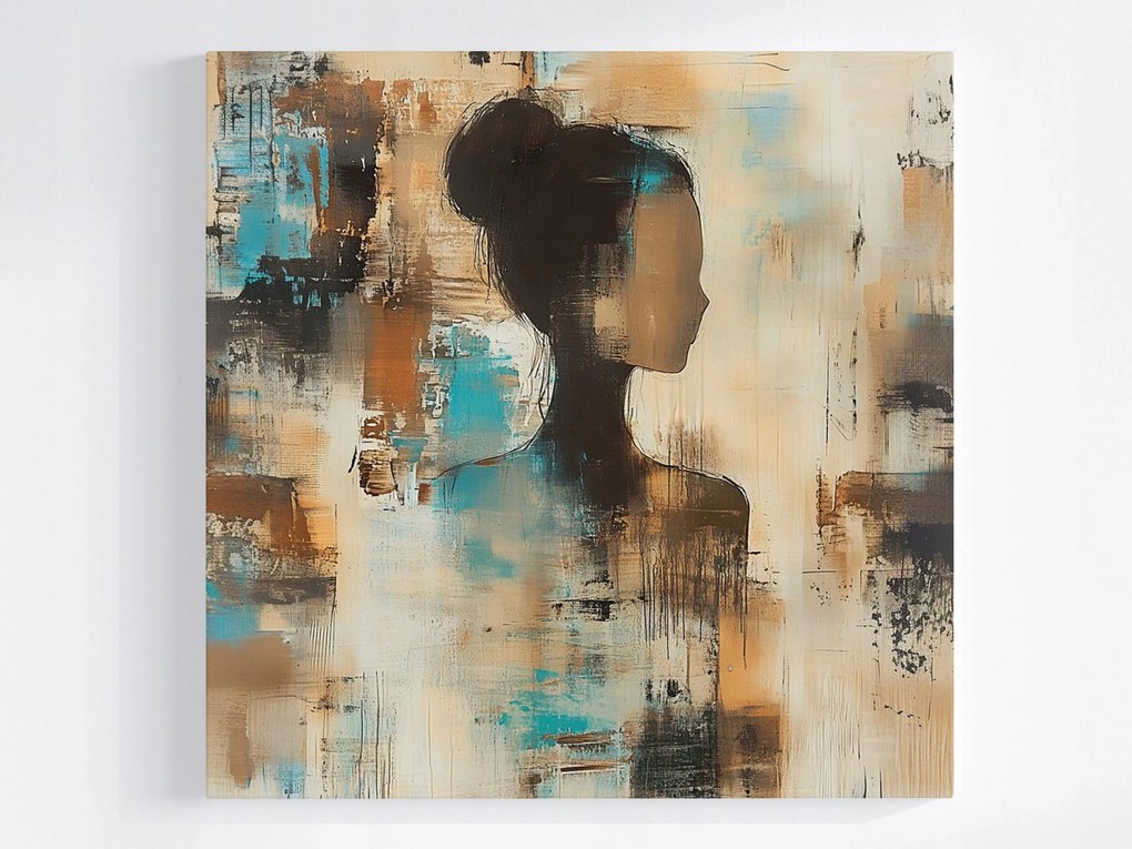 Vászonkép Canvas Absztrakt Figura Sziluett Nő Profil 40x40