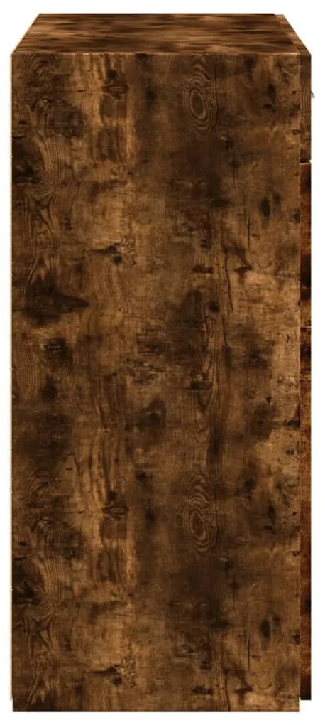 füstös tölgy színű szerelt fa tálalószekrény 80 x 42,5 x 93 cm
