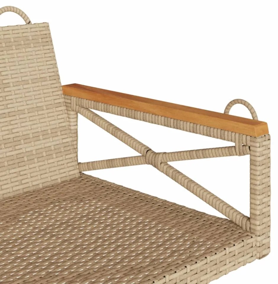 bézs polyrattan hintapad 109 x 62 x 40 cm
