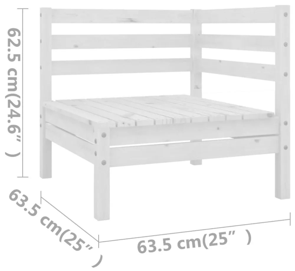 11 részes fehér tömör fenyőfa kerti bútorgarnitúra