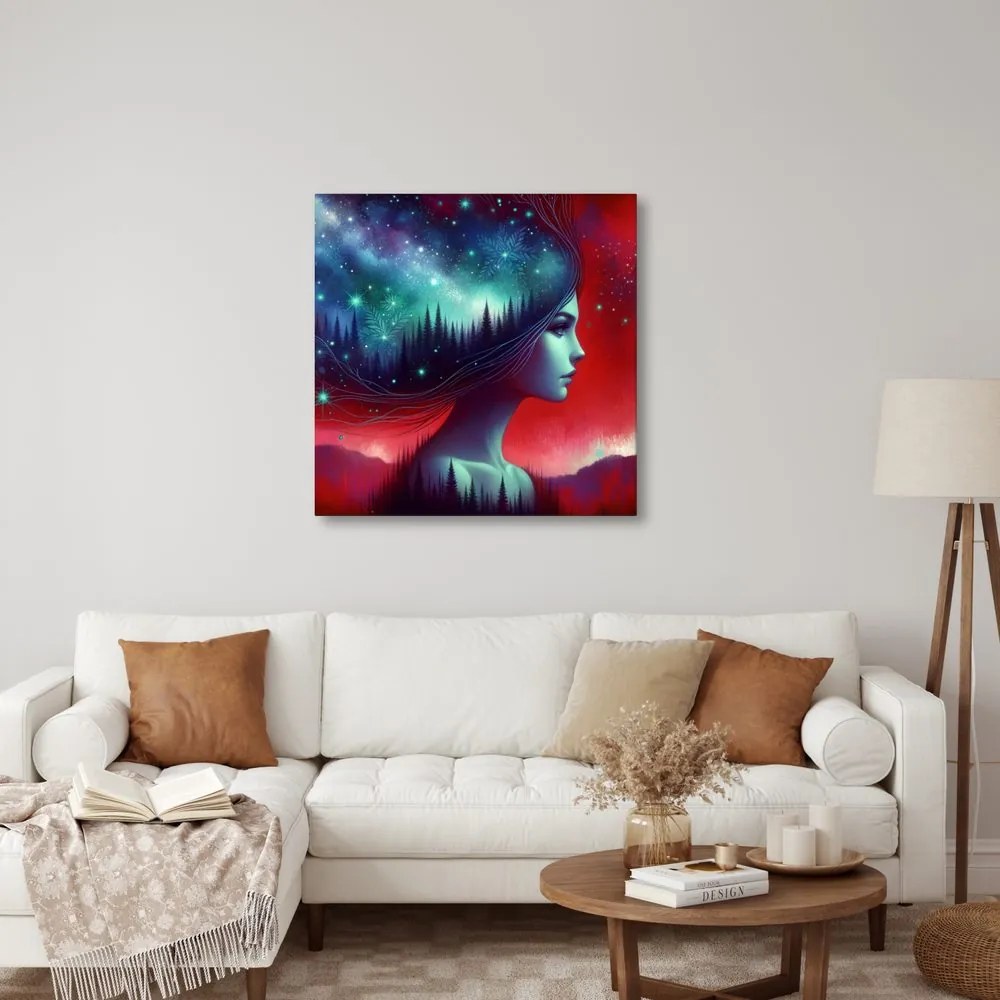 Kép álomszerű galaxis és sziluett