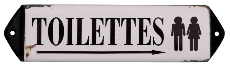 Fém falitábla 30,5x7 cm Toilettes – Antic Line