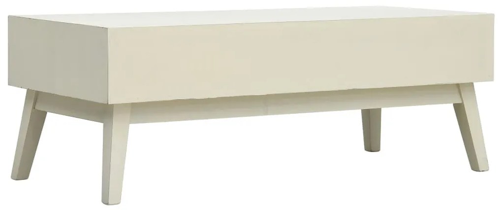 Szürke 2 fiókos faragott fa dohányzóasztal 110 x 50 x 40 cm