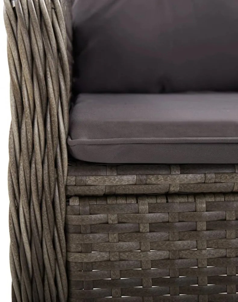 vidaXL 5 részes szürke polyrattan kerti bisztrószett