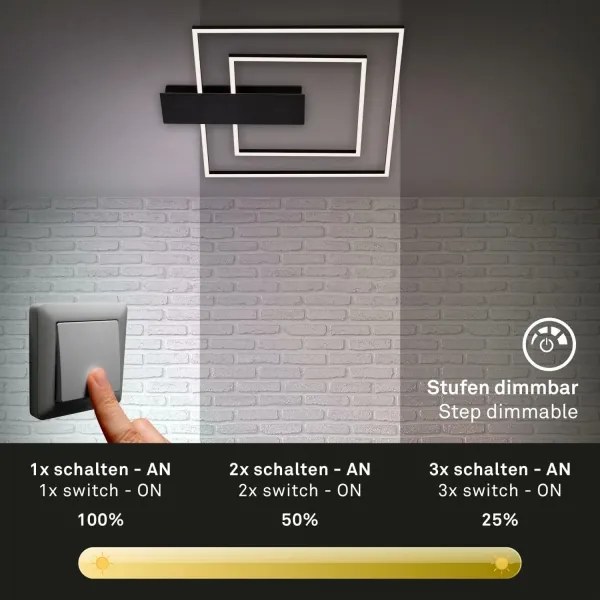 Briloner 3545-015 - LED Dimmelhető mennyezeti lámpa NICO LED/25W/230V fekete