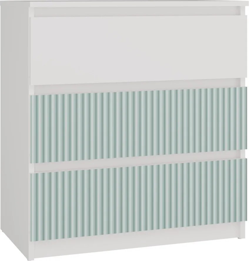 MIX M3 ARTEO komód, 70x75x40 cm, fehér-mentazöld