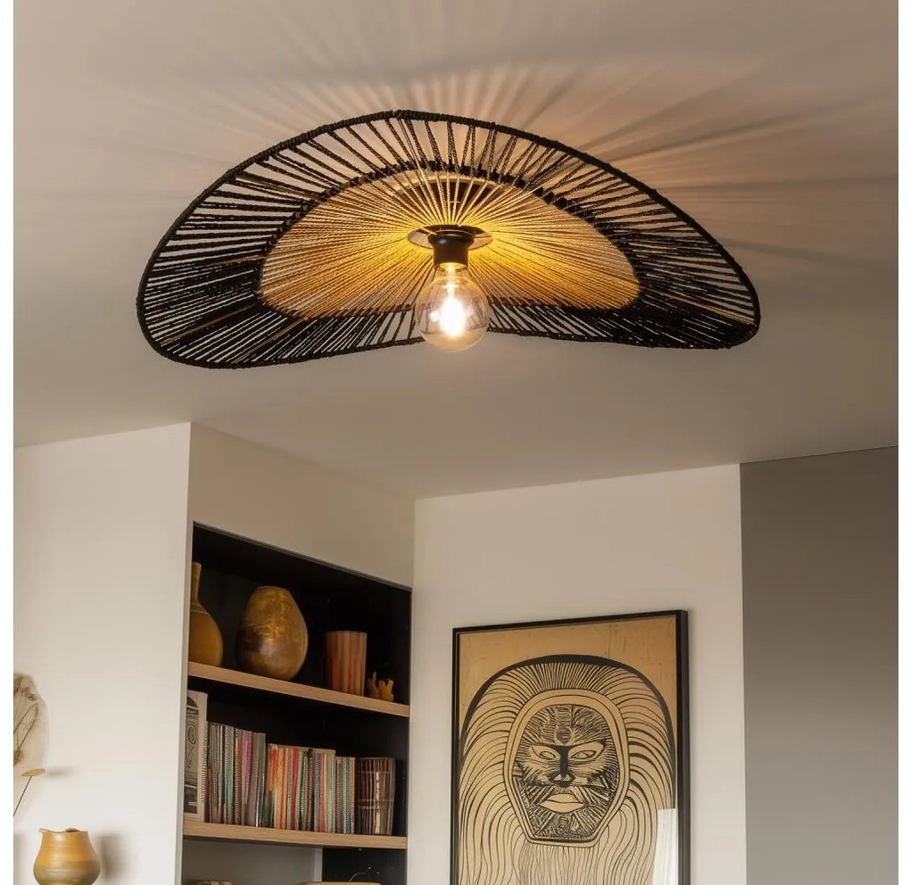 Brilagi - LED felületre szerelhető csillár CERIA BOHO 1xE27/40W/230V átm. 50 cm fekete/barna