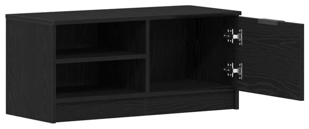 TV Szekrény Fekete Tölgy 80x35x36,5 cm Műszaki Fa