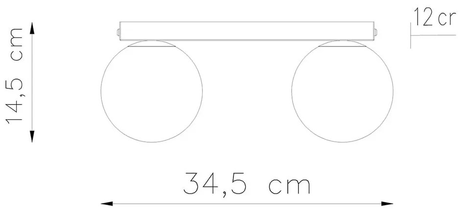 Fehér mennyezeti lámpa üveg búrával ø 12 cm Umerta – Sollux