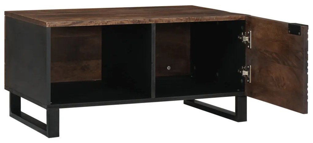 dohányzóasztal 80 x 50 x 40 cm - tömör mangófából és MDF-ből