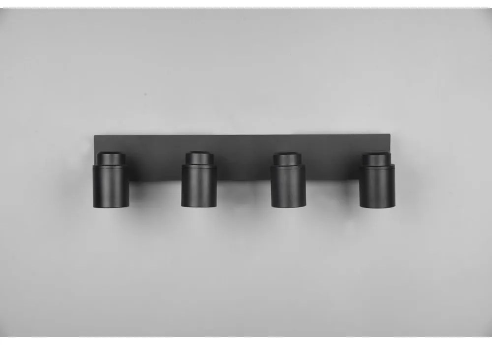 Matt fekete fém spotlámpa 19x52 cm Angelo – Trio