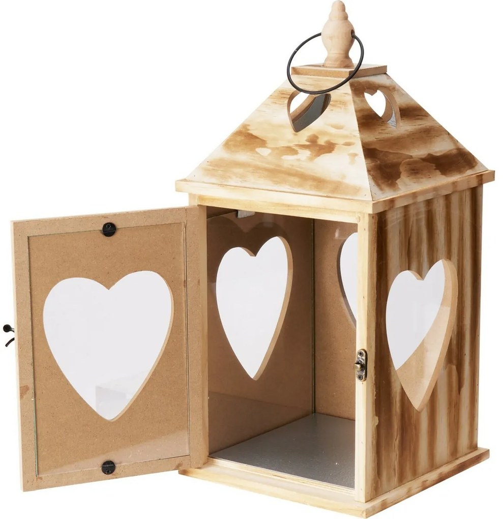 Fából készült lámpás szett Szív, 2 db