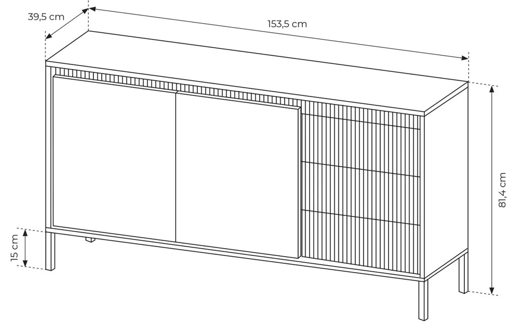 LM SENSO B153 komód - fekete