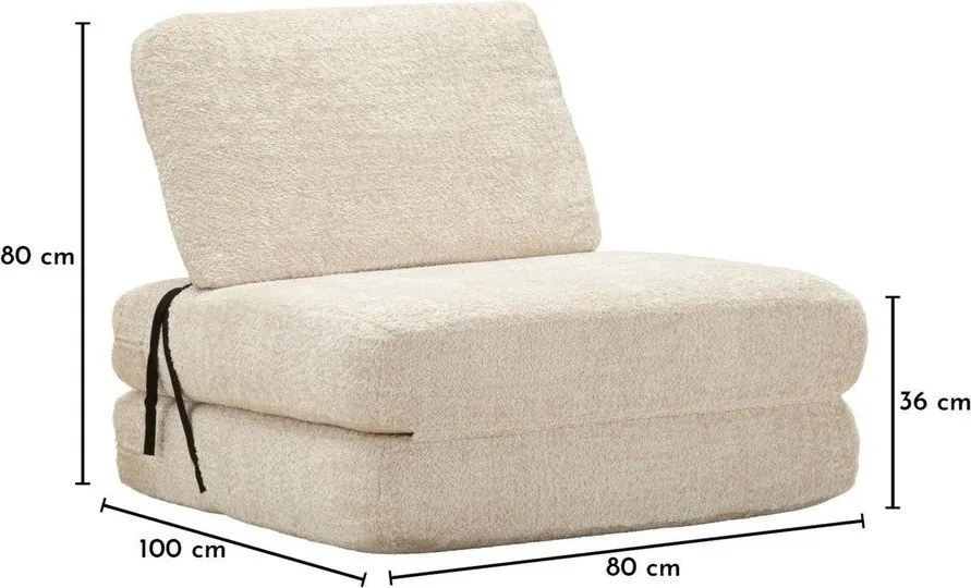 Fehér kinyitható buklé fotel Faster – Mauro Ferretti