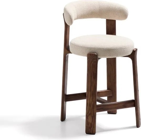 Bézs-sötét natúr színű kőrisfa bárszék (ülésmagasság 65 cm) Granite – Kave Home