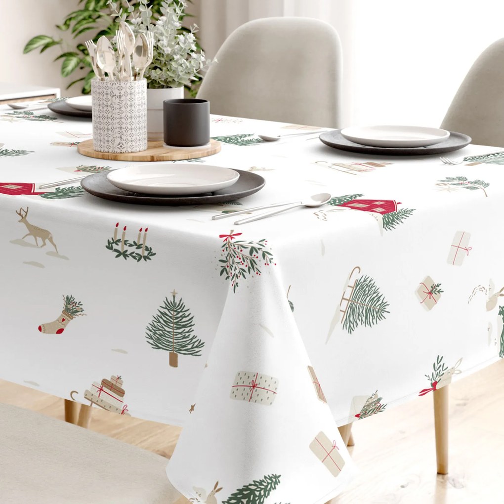 Goldea karácsonyi szögletes terítő 100% pamutvászon - tradicionális karácsonyi 80 x 80 cm