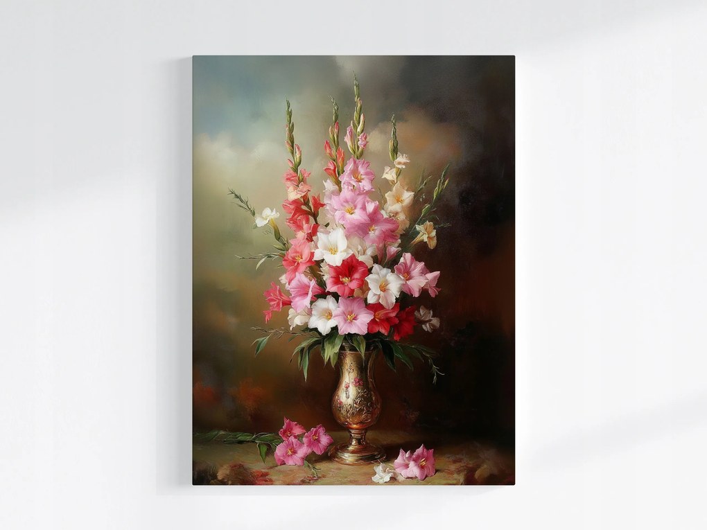 Vászonkép Canvas Dekoráció Váza Virágok Gladiole Kardok 60x80