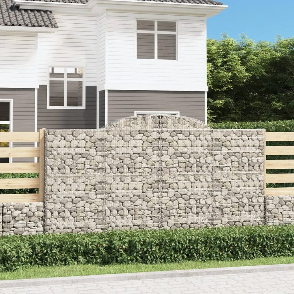 5 db íves horganyzott vas gabion kosár 300x50x160/180 cm