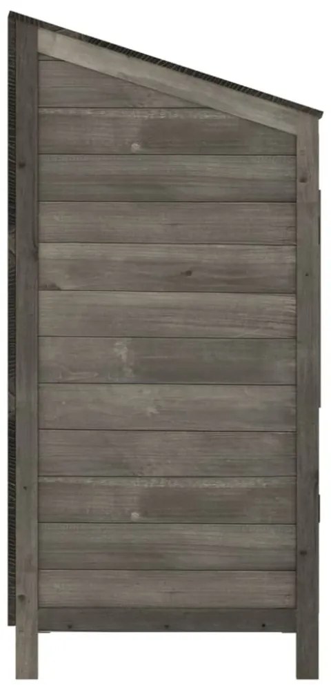 antracitszürke tömör fenyőfa kerti fészer 55 x 52 x 112 cm