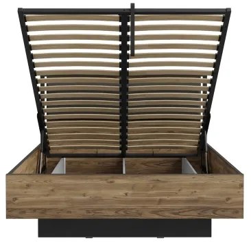 Franciaágy tárolóval OREN 140x200 cm barna/fekete