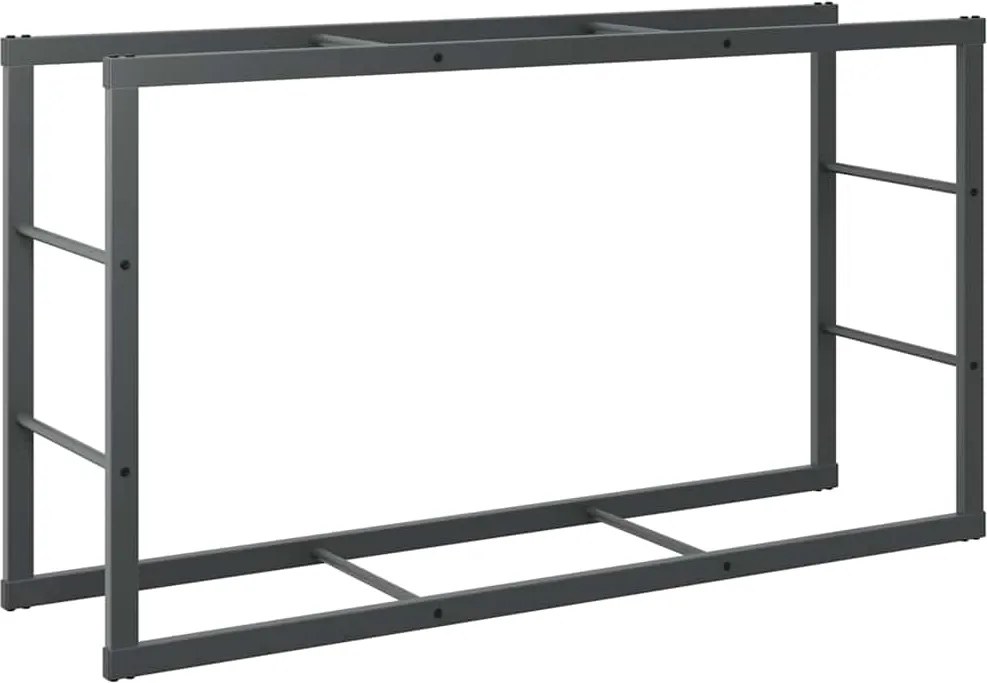 vidaXL tűzifa állvány Fekete 110x30x61 cm Acél