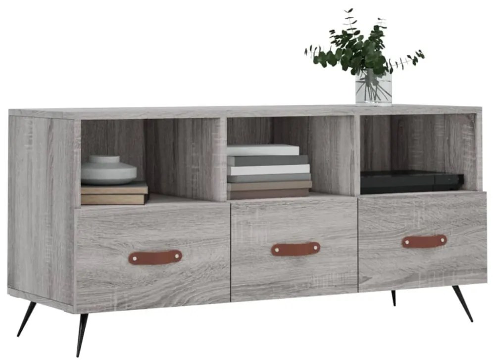 szürke sonoma színű szerelt fa TV-szekrény 102 x 36 x 50 cm