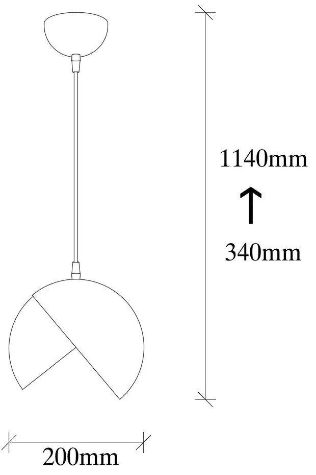 Fekete-aranyszínű függőlámpa fém búrával ø 20 cm Berceste – Opviq lights