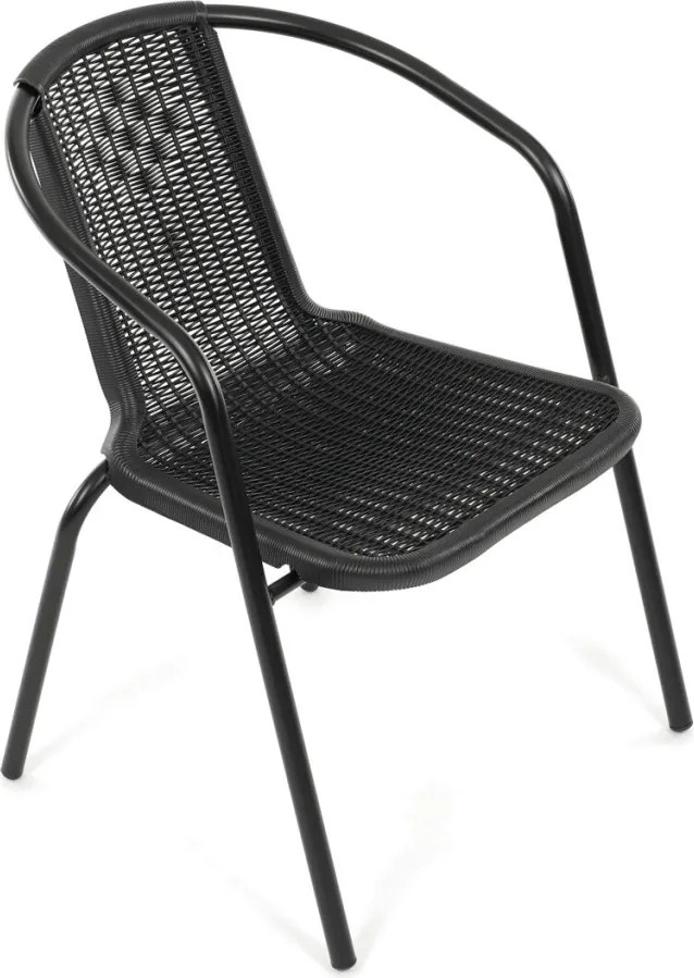 Kerti szék, fém, műanyag, fekete, AZC-H1001 BK