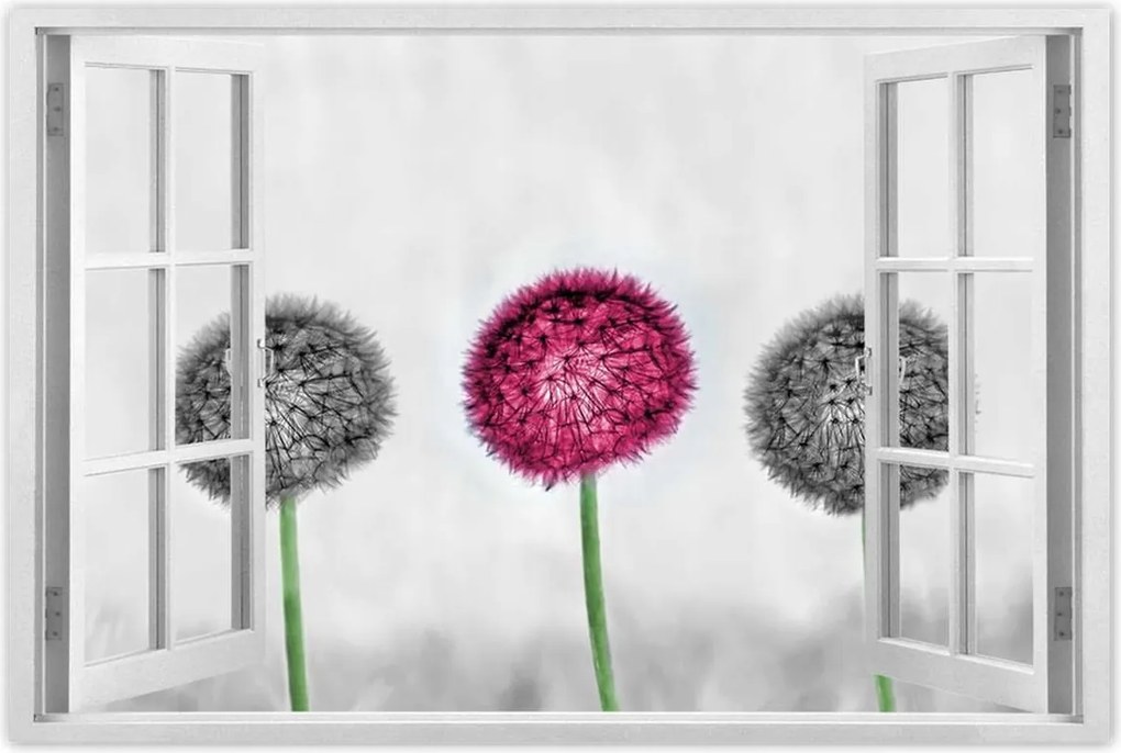 Poszterek 90x60 Rózsaszín pitypang virág