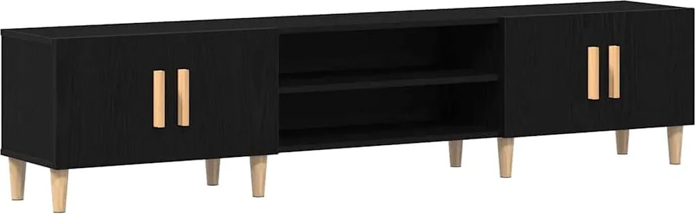 vidaXL TV szekrény Fekete tölgy 180 x 31,5 x 40 cm Faanyag