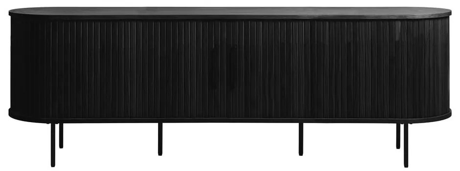 Fekete TV-állvány tölgyfa dekorral 56x180 cm Nola – Unique Furniture