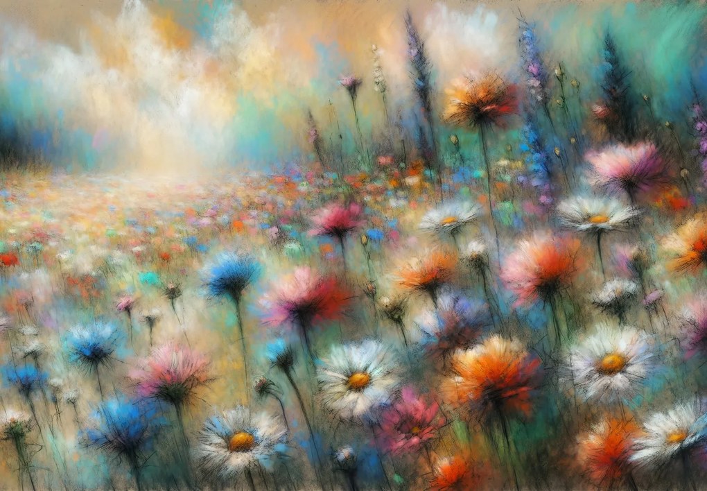 Fotótapéta - Pasztell rét (147x102 cm)