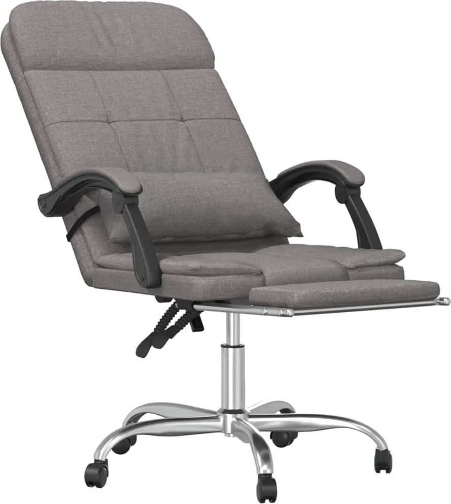 vidaXL tópszínű szövet dönthető irodai masszázsfotel