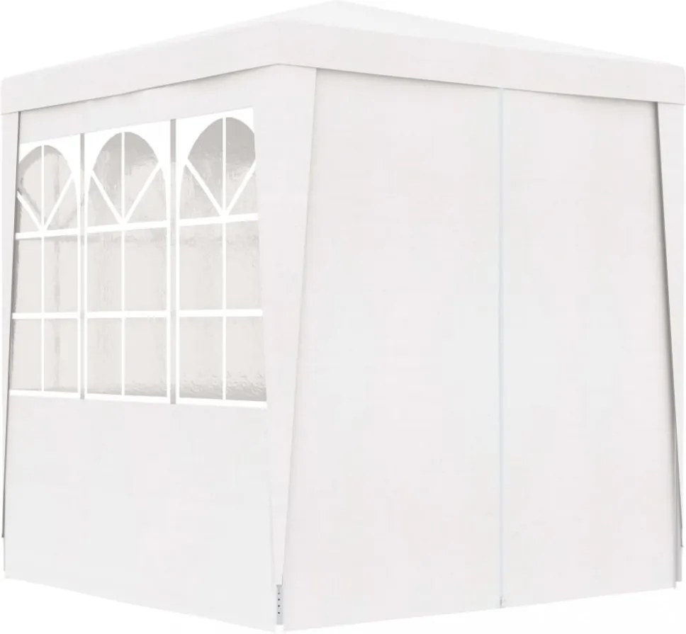 fehér rendezvénysátor oldalfalakkal 2,5 x 2,5 m 90 g/m²
