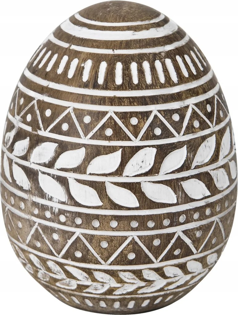 Dekoráció Tojás 10 cm barna-fehér AP143944