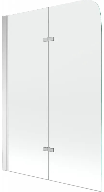 Mexen Felix 2 szárnyas kádparaván 100 x 140 cm, Átlátszó, Króm - 890-100-002-01-00