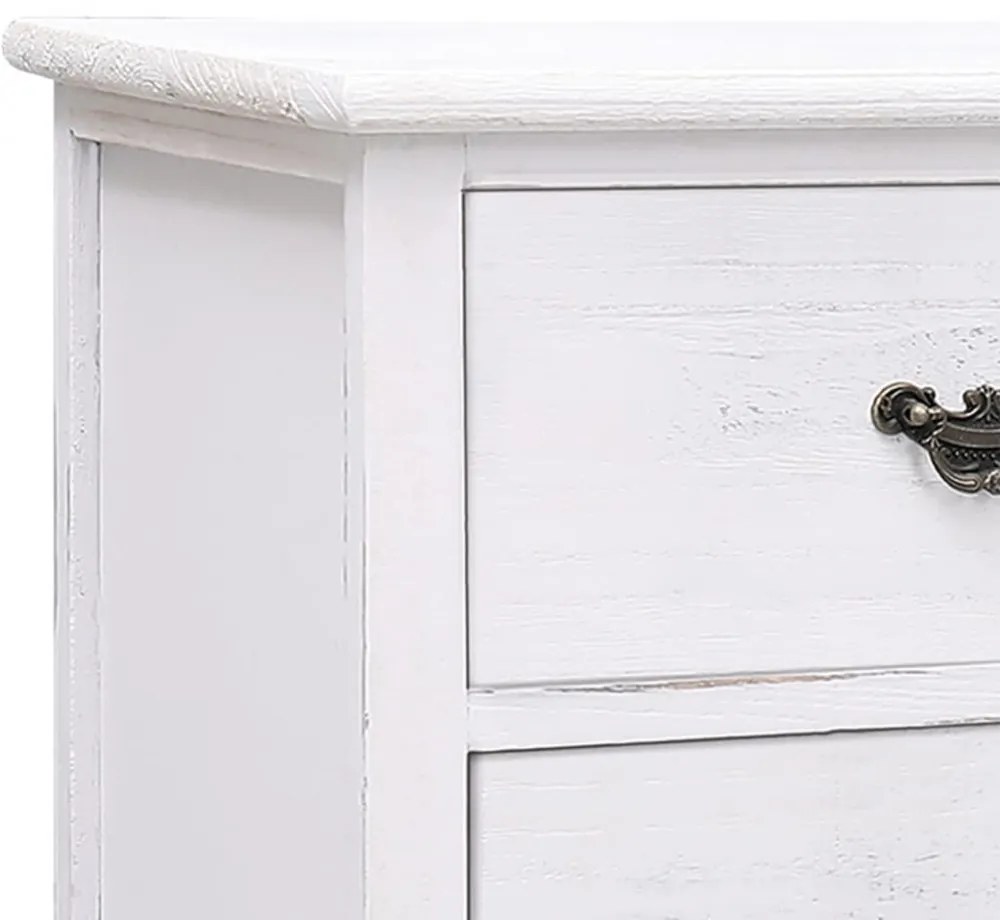 antik fehér tömör császárfa TV-szekrény 108 x 30 x 40 cm